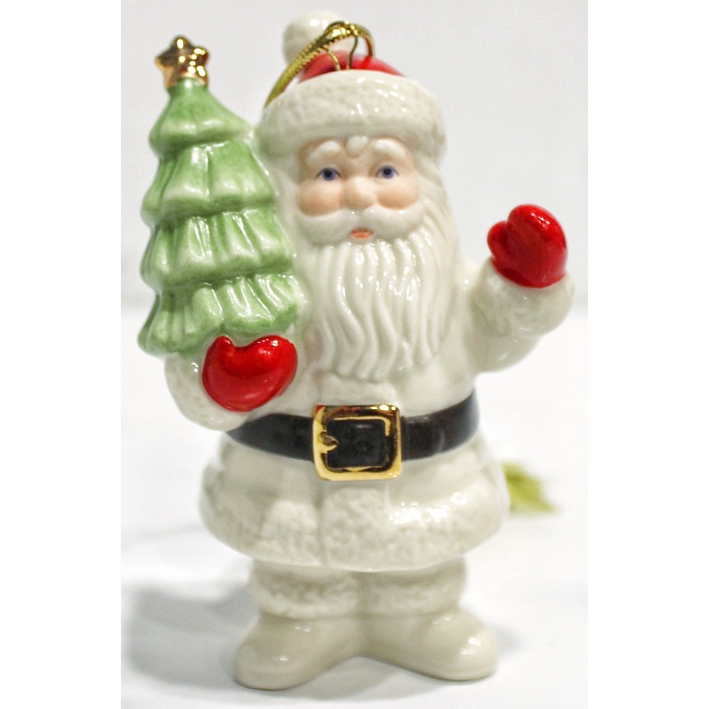 NIB Lenox Santa with his tree ornament